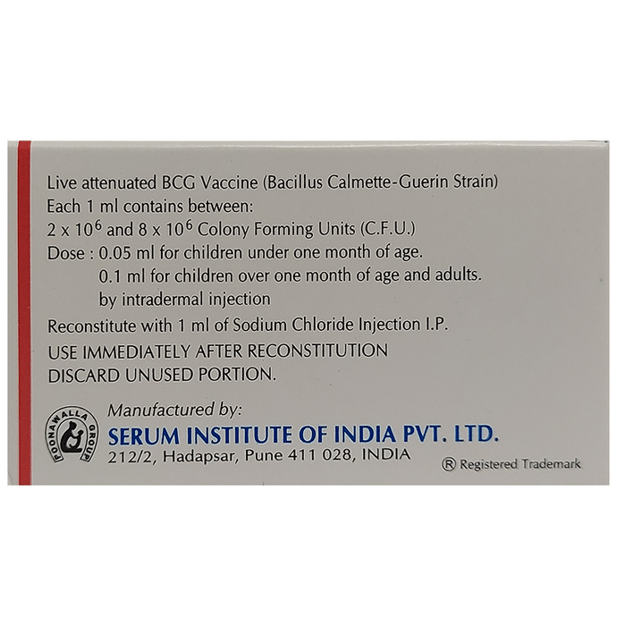 Tubervac Vaccine    Bacillus Calmette-Guerin NA