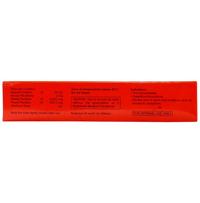 Unithromb Ointment    Benzyl Nicotinate 2mg + Heparin 50IU