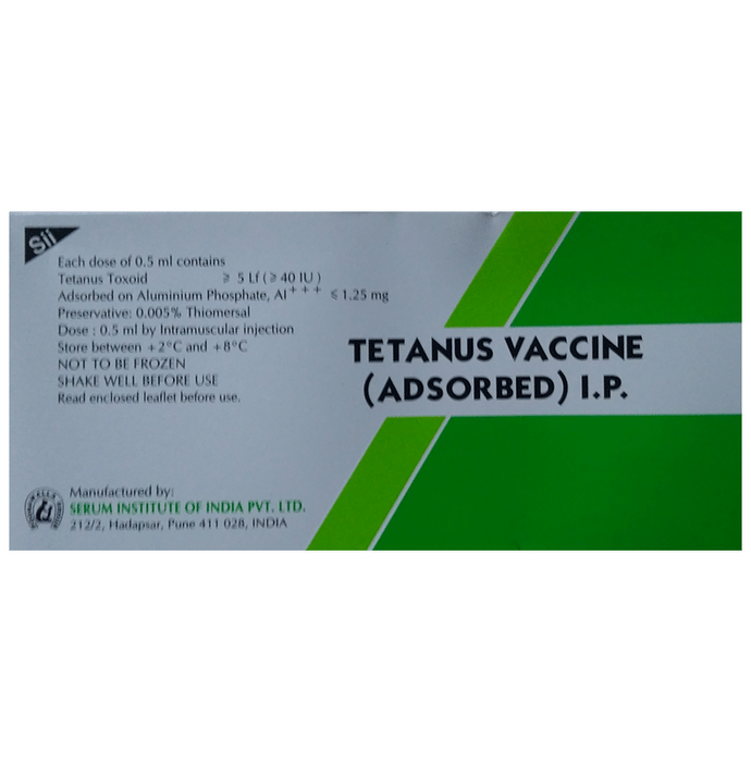 Tetanus Vaccine Adsorbed 0.5ml    Tetanus Toxoid 40IU