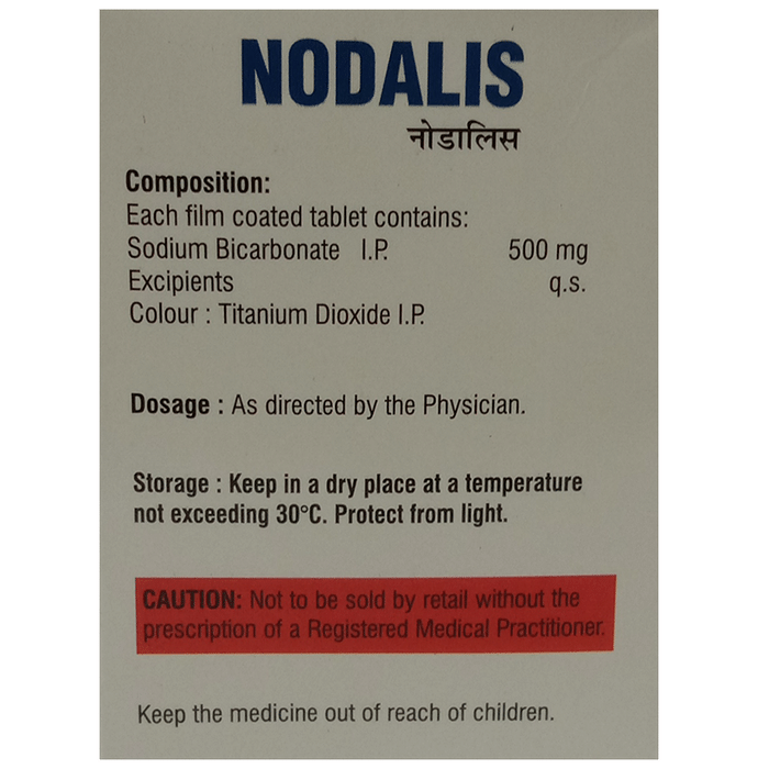 Nodalis 500mg Tablet    Sodium Bicarbonate 500mg