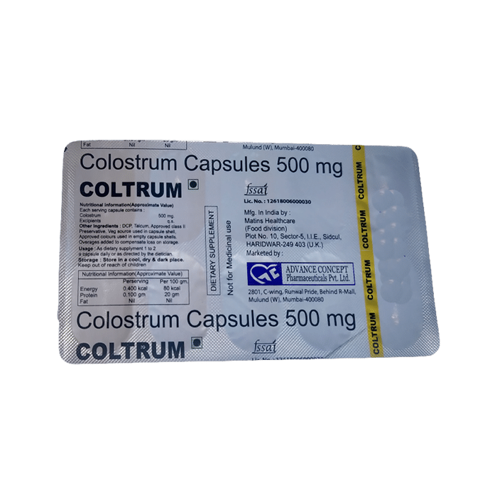 Coltrum Capsule    Colostrum 500mg