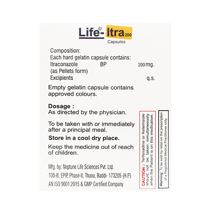 Life-Itra 200 Capsule    Itraconazole 200mg