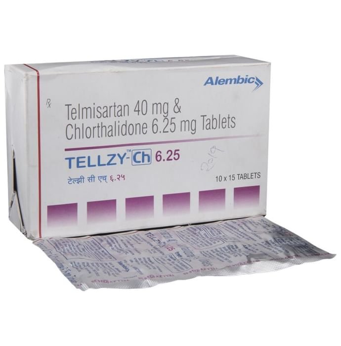 Tellzy-CH 6.25 Tablet    Telmisartan 40mg + Chlorthalidone 6.25mg