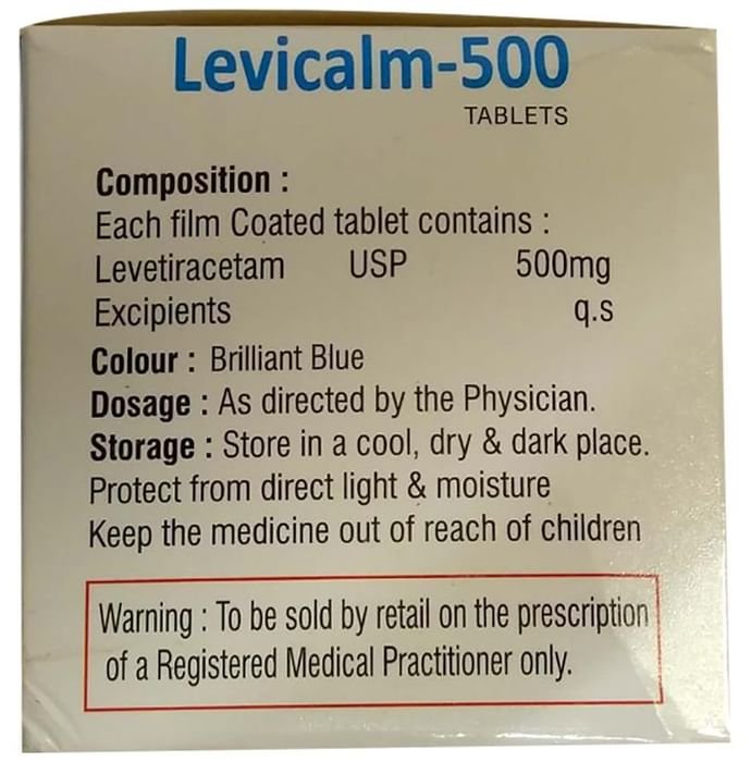 Levicalm 500 Tablet    Levetiracetam 500mg