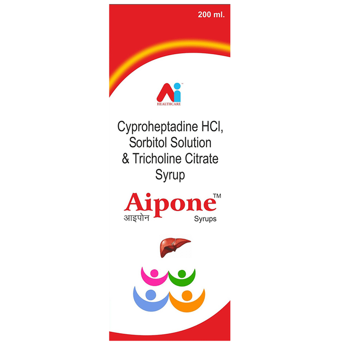 Aipone Syrup    Cyproheptadine 2mg + Tricholine Citrate 3.575gm + Sorbitol 0.275gm