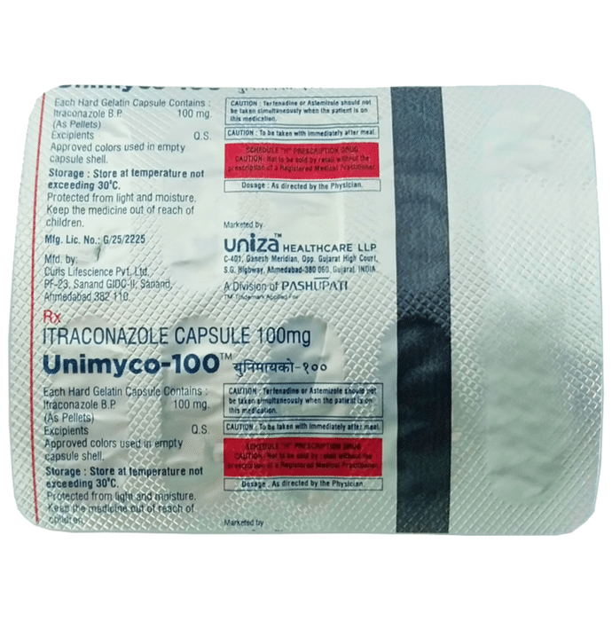 Unimyco 100 Capsule    Itraconazole 100mg