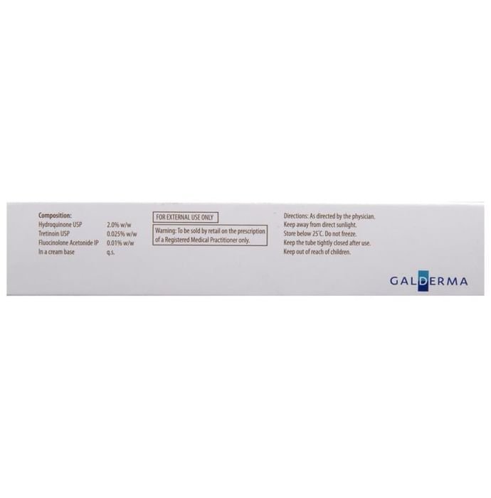 Triluma RD Cream    Hydroquinone 2% w/w + Tretinoin 0.025% w/w + Fluocinolone acetonide 0.01% w/w