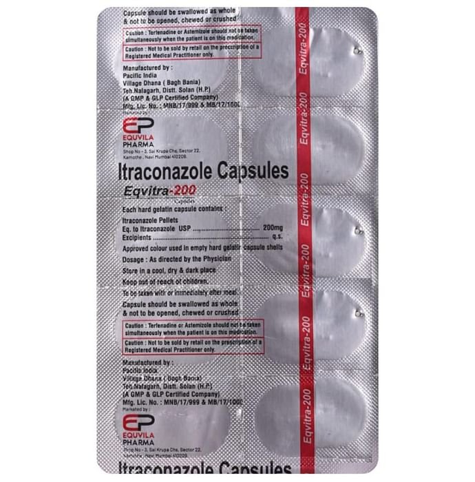 Eqvitra 200 Capsule    Itraconazole 200mg