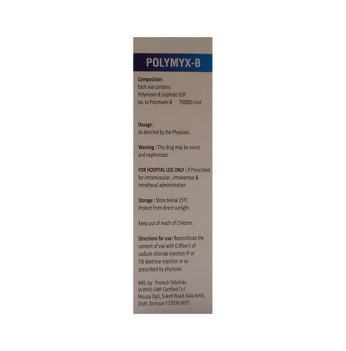 Polymyx- B 750000IU Injection    Polymyxin B 750000IU