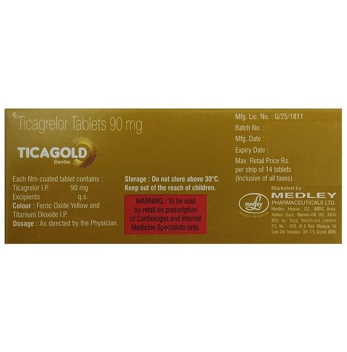 Ticagold Tablet    Ticagrelor 90mg