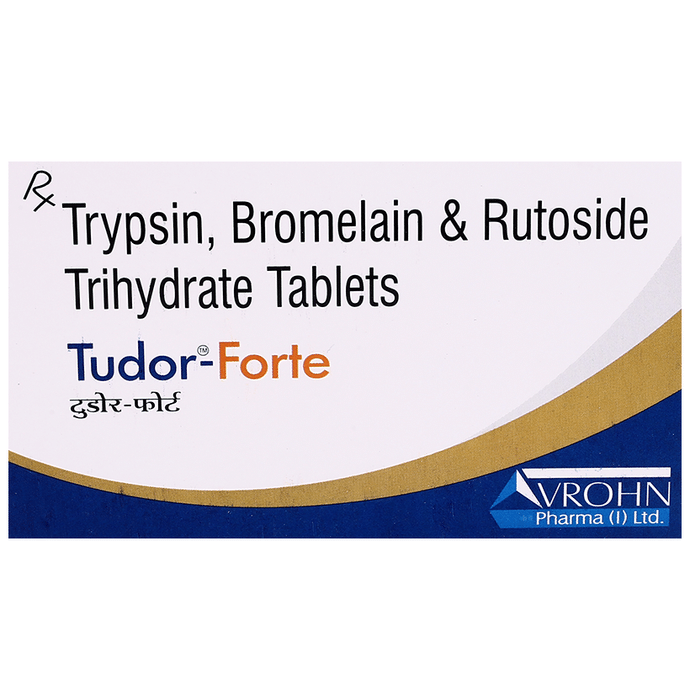 Tudor-Forte Tablet    Bromelain 180mg + Trypsin 96mg + Rutoside 200mg