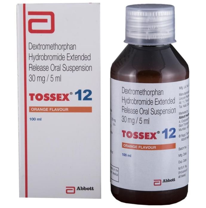 Tossex 12 Oral Suspension Orange    Dextromethorphan Hydrobromide 30mg/5ml