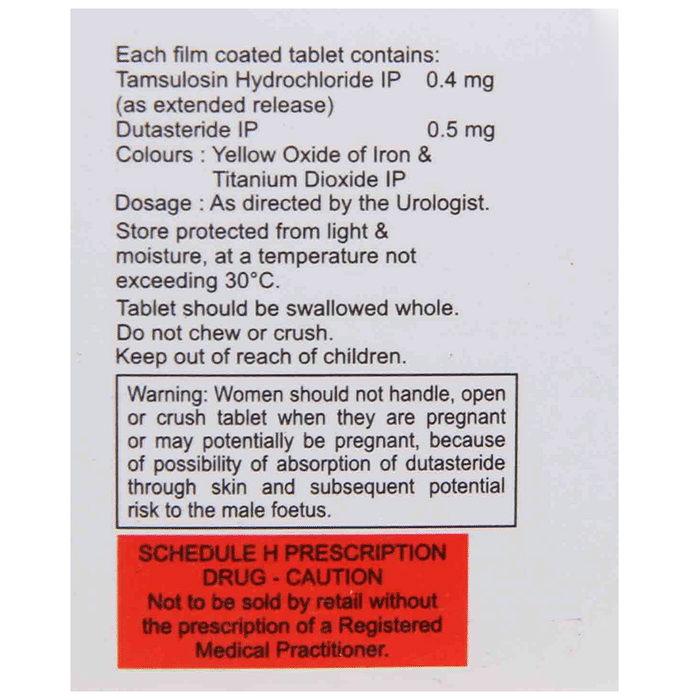 Tasulin-D Tablet ER    Tamsulosin 0.4mg + Dutasteride 0.5mg