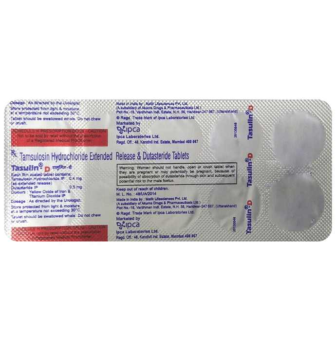 Tasulin-D Tablet ER    Tamsulosin 0.4mg + Dutasteride 0.5mg