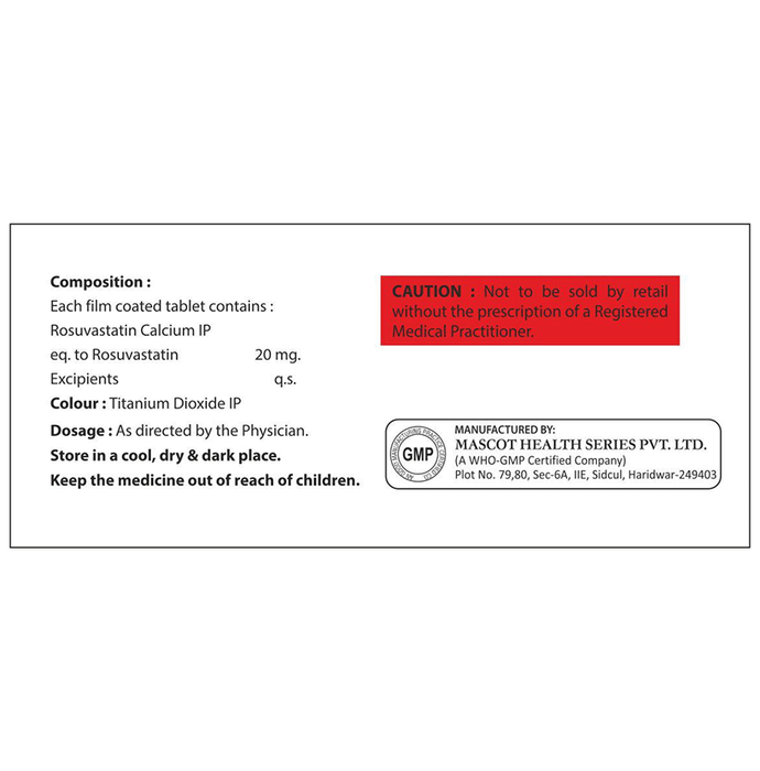 Rosumend 20 Tablet    Rosuvastatin 20mg