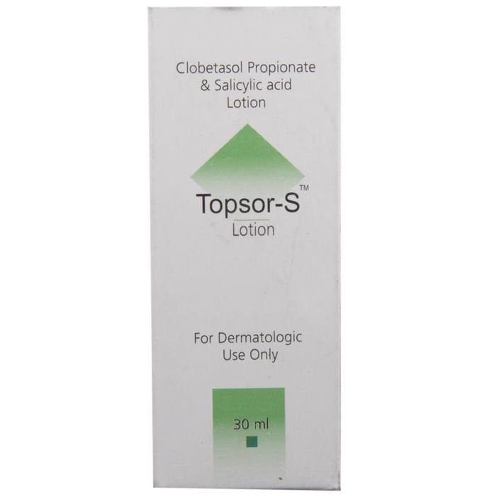 Topsor S Lotion    Clobetasol 0.05% w/w + Salicylic Acid 3% w/w
