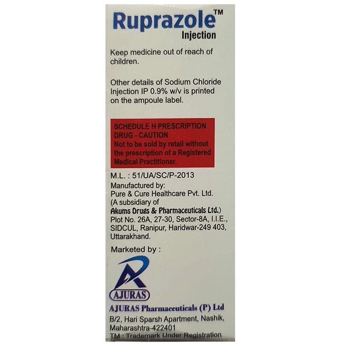 Ruprazole Injection    Pantoprazole 40mg