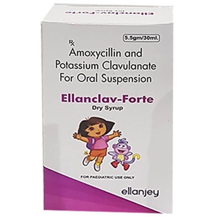 Ellanclav-Forte Dry Syrup    Amoxycillin 400mg + Clavulanic Acid 57mg