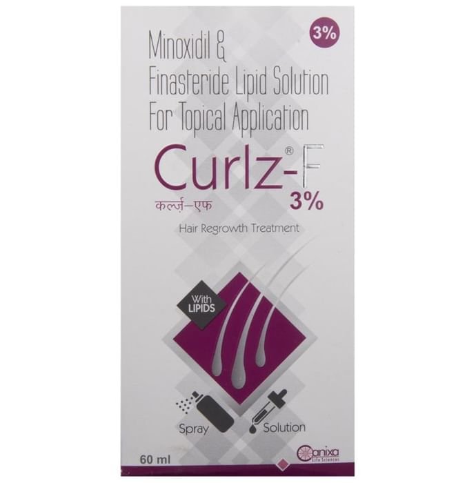 Curlz-F 3% Topical Solution    Minoxidil 3% w/v + Finasteride 0.1% w/v