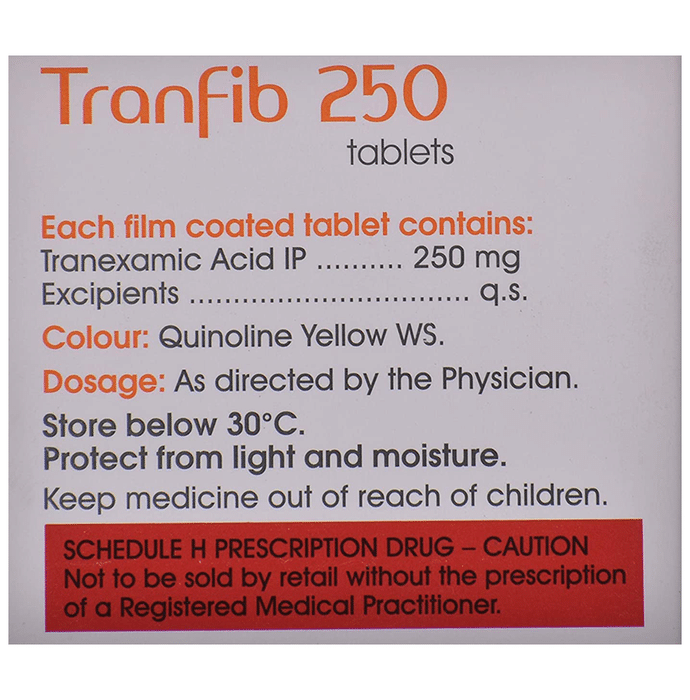 Tranfib 250mg Tablet    Tranexamic Acid 250mg