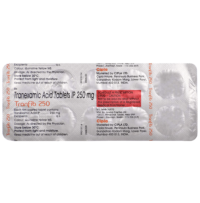 Tranfib 250mg Tablet    Tranexamic Acid 250mg