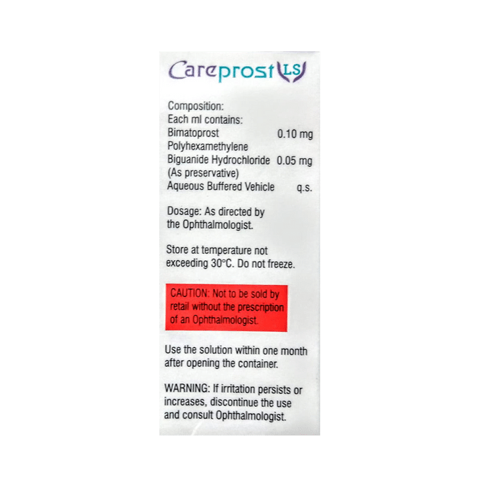 Careprost LS BKC Free Eye drop    Bimatoprost 0.10mg/ml