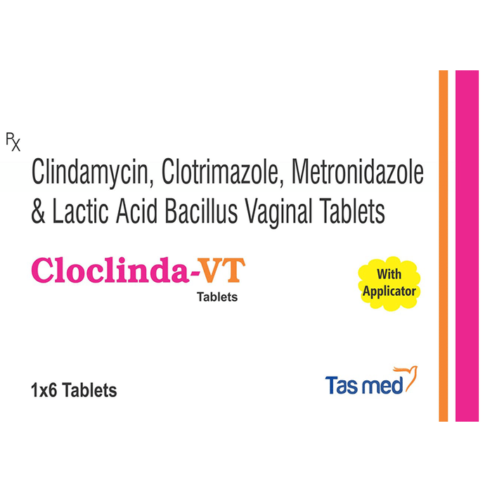 Cloclinda-VT Tablet    Clindamycin 100mg + Metronidazole 100mg + Clotrimazole 100mg + Lactobacillus 