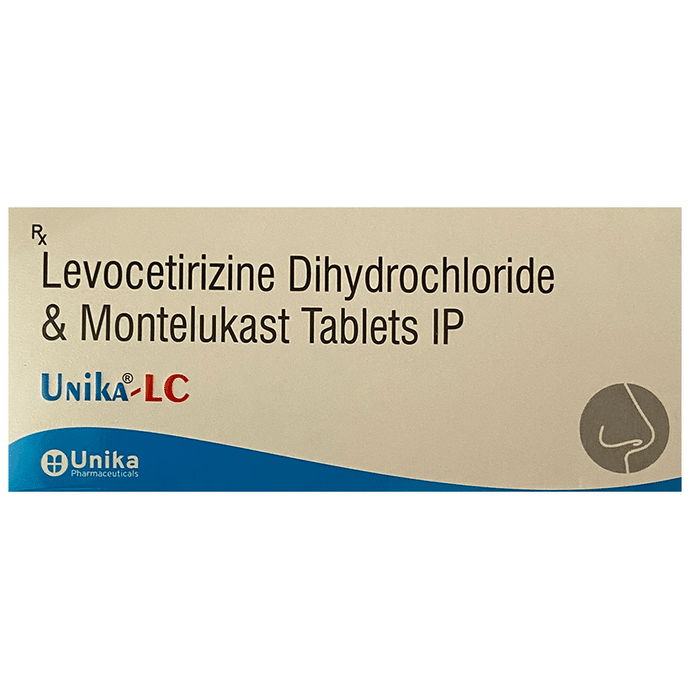 Unika LC 5mg/10mg Tablet    Levocetirizine 5mg + Montelukast 10mg