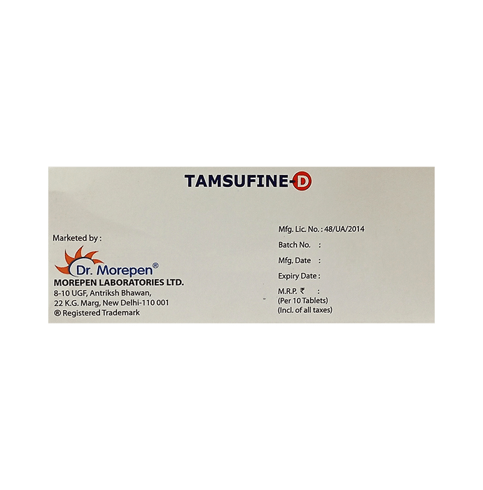 Tamsufine-D Tablet ER    Tamsulosin 0.4mg + Dutasteride 0.5mg