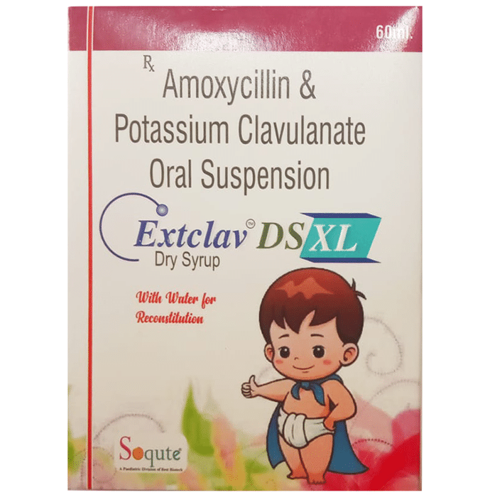 Extclav DS XL Dry Syrup    Amoxycillin 400mg + Clavulanic Acid 57mg