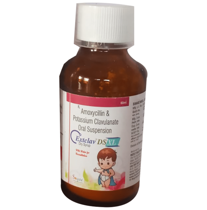 Extclav DS XL Dry Syrup    Amoxycillin 400mg + Clavulanic Acid 57mg