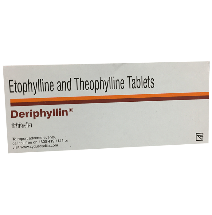 Deriphyllin Tablet    Etofylline 77mg + Theophylline 23mg