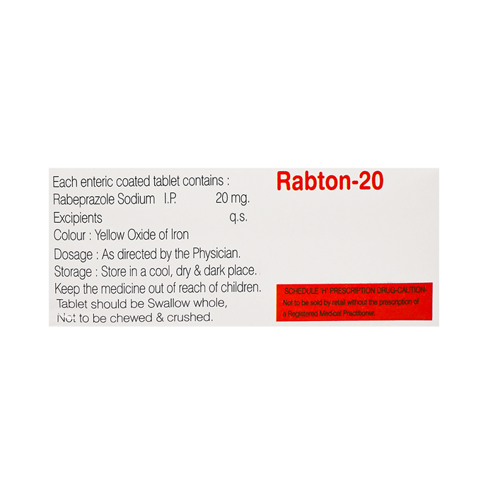 Rabton 20 Tablet    Rabeprazole 20mg