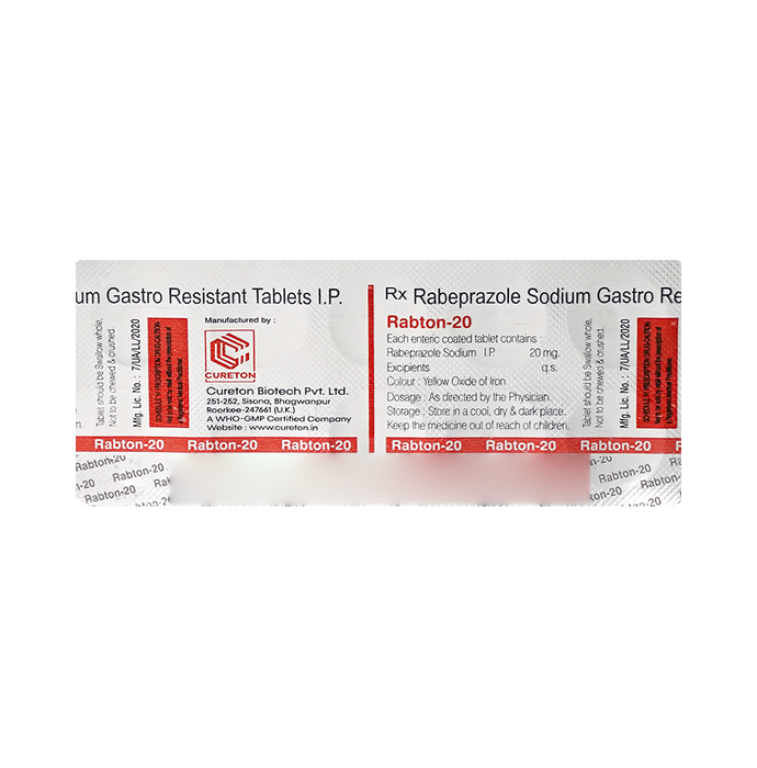 Rabton 20 Tablet    Rabeprazole 20mg