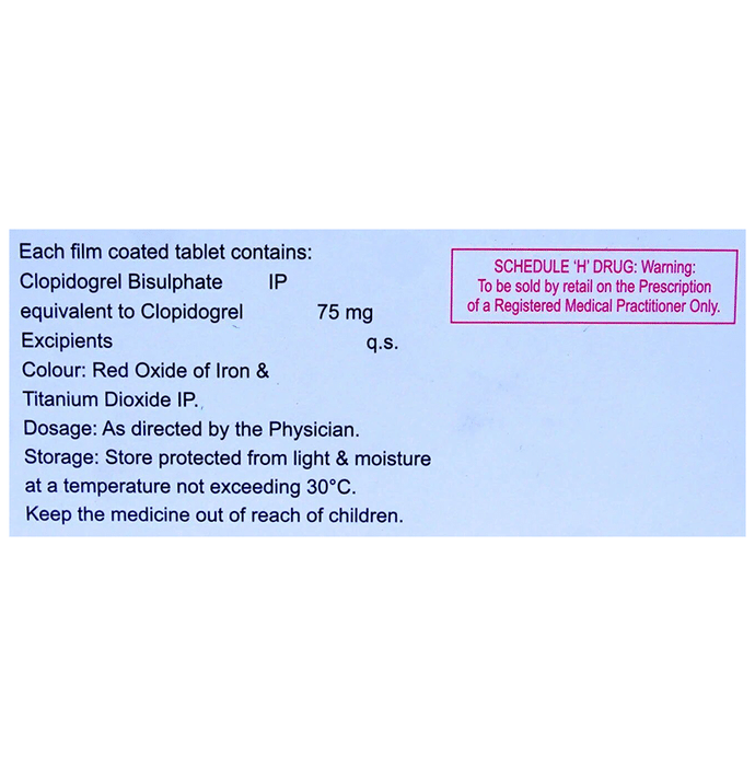 Cloyd 75mg Tablet    Clopidogrel 75mg