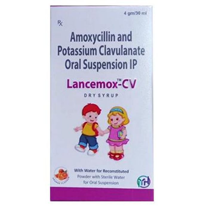 Lancemox-CV Dry Syrup Orange    Amoxycillin 200mg + Clavulanic Acid 28.5mg