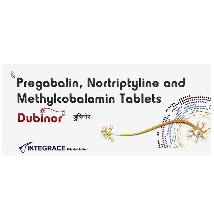 Dubinor Tablet    Pregabalin 75mg + Nortriptyline 10mg + Methylcobalamin 1500mcg