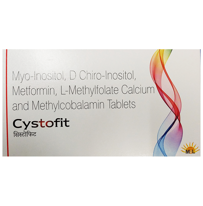 Cystofit Tablet    Myo-Inositol 550mg + D-Chiro Inositol 13.8mg + Metformin 500mg + L-Methyl Folate 