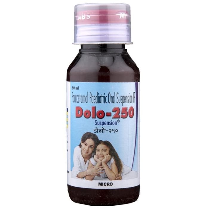 Dolo 250 Oral Suspension    Paracetamol 250mg/5ml