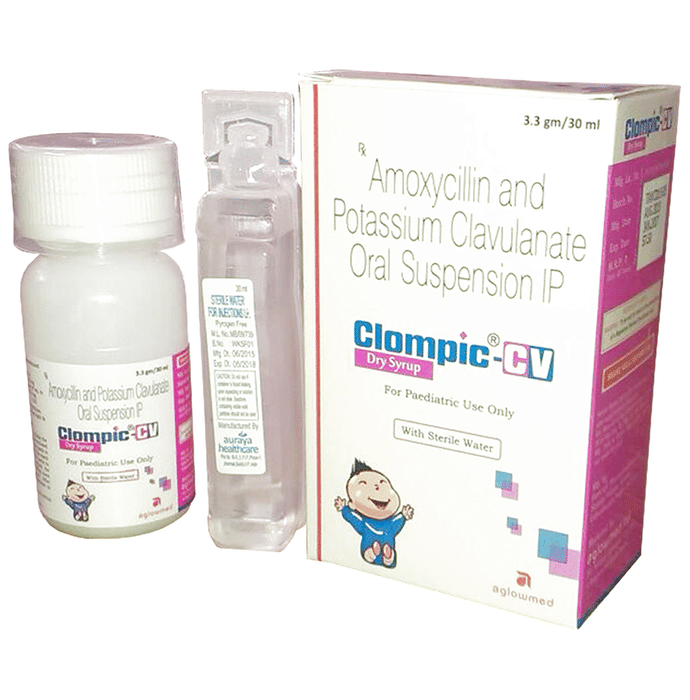 Clompic-CV Dry Syrup    Amoxycillin 200mg + Clavulanic Acid 28.5mg