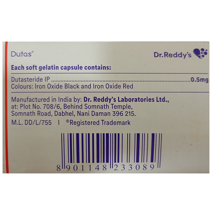 Dutas Capsule    Dutasteride 0.5mg