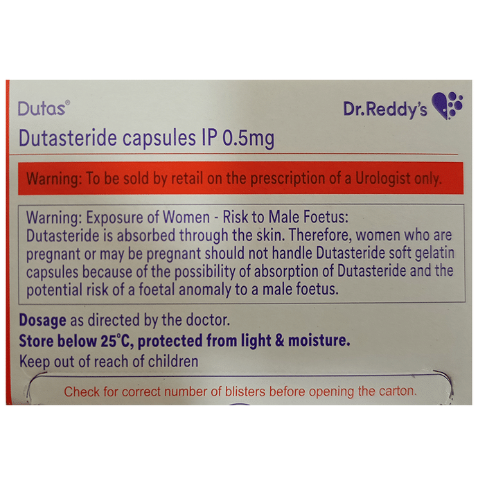 Dutas Capsule    Dutasteride 0.5mg