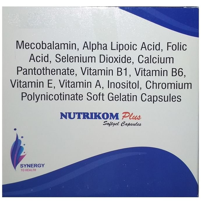 Nutrikom Plus Softgel Capsule    Methylcobalamin 1500mcg + Alpha Lipoic Acid 100mg + Folic Acid 1.5m