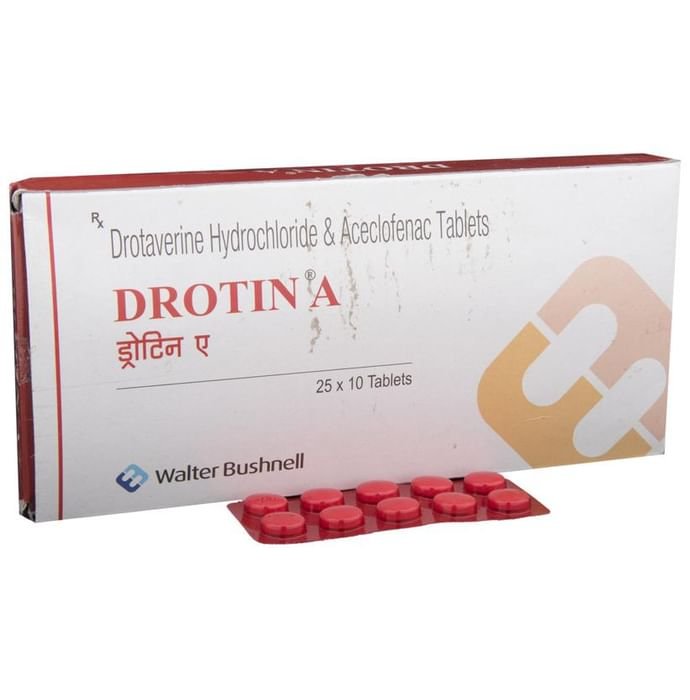 Drotin A Tablet    Drotaverine 80mg + Aceclofenac 100mg