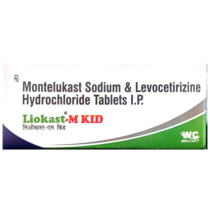 Liokast-M Kid 2.5mg/4mg Tablet    Levocetirizine 2.5mg + Montelukast 4mg