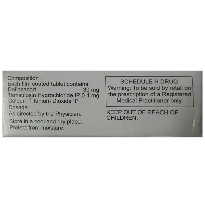 Defcort TM Tablet    Tamsulosin 0.4mg + Deflazacort 30mg