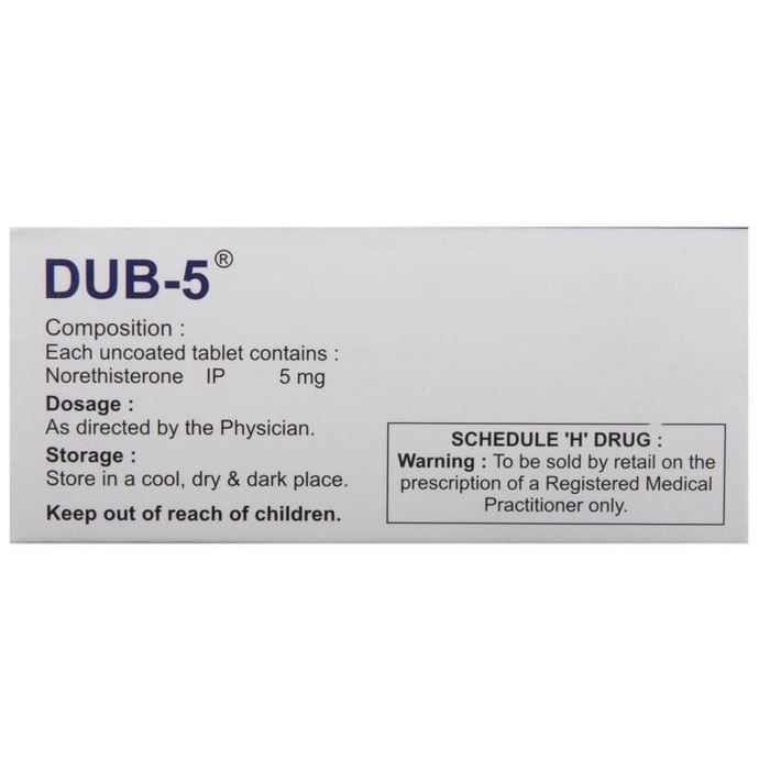 DUB 5 Tablet    Norethisterone 5mg