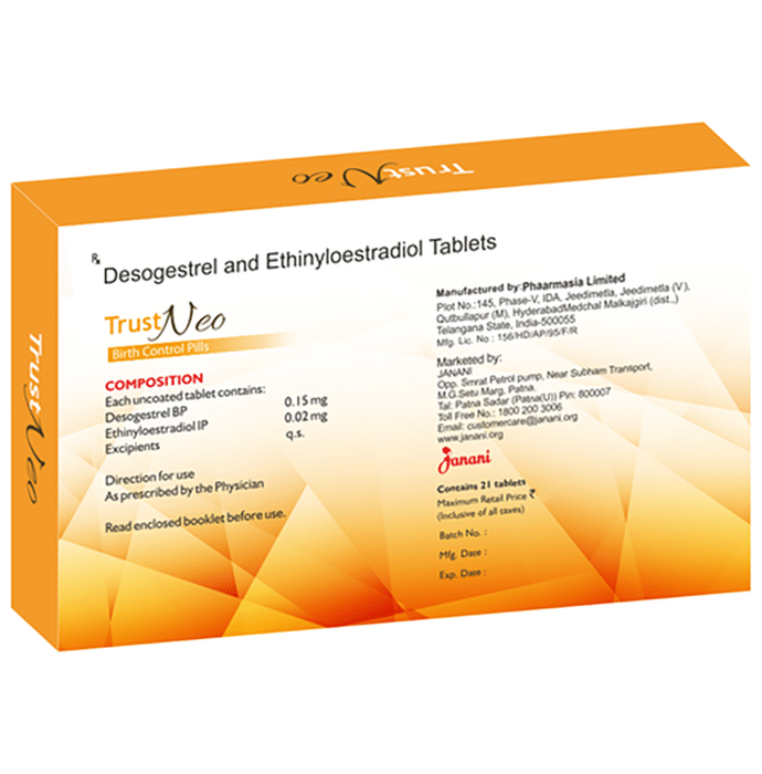 Trust Neo Tablet    Ethinyl Estradiol 0.02mg + Desogestrel 0.15mg