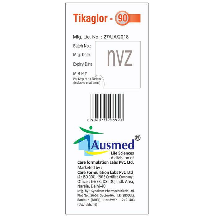 Tikaglor 90 Tablet    Ticagrelor 90mg