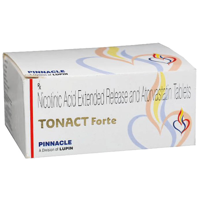 Tonact Forte Tablet ER    Atorvastatin 10mg + Vitamin B3Nicotinic Acid 500mg